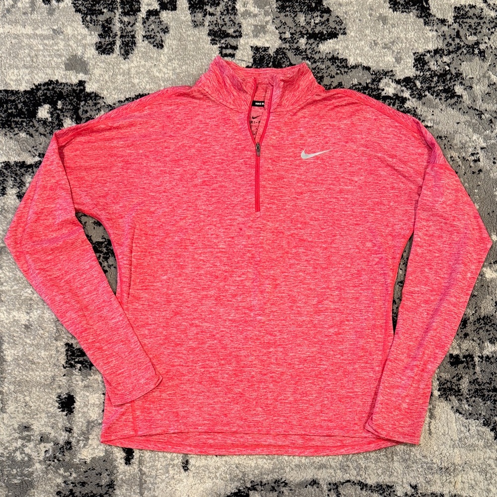 Nike Dri- FitRunning Heathered Pink Half-Zip Top